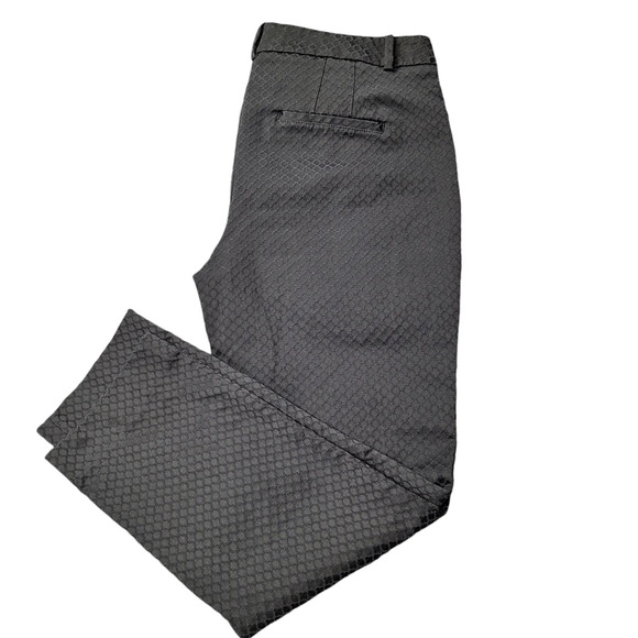 White House Black Market Sz‎ 10 The Slim Ankle Black Textured Pant - Picture 7 of 15